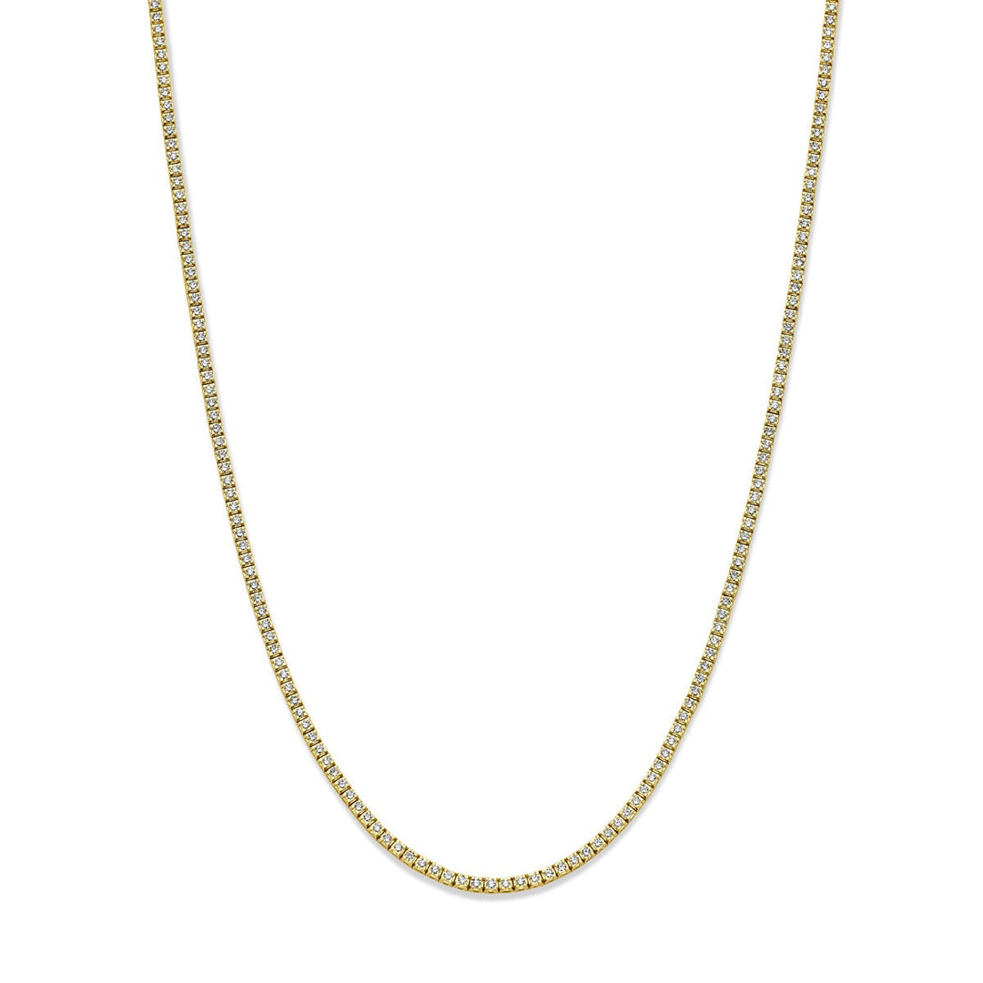 14k geelgouden tenniscollier met diamanten – 5.00ct