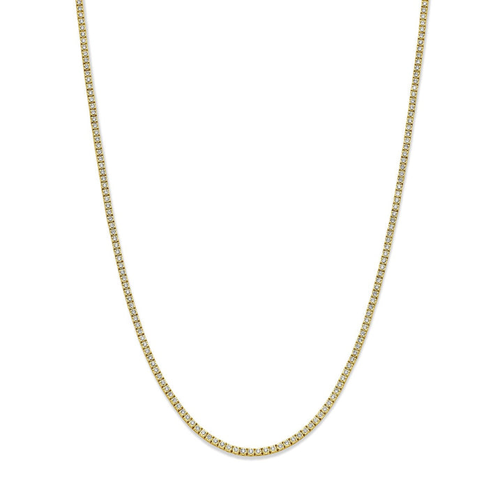 14k geelgouden tenniscollier met diamanten – 5.00ct