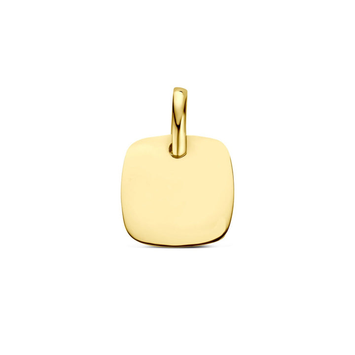 14k Geelgouden Graveerhanger Vierkant
