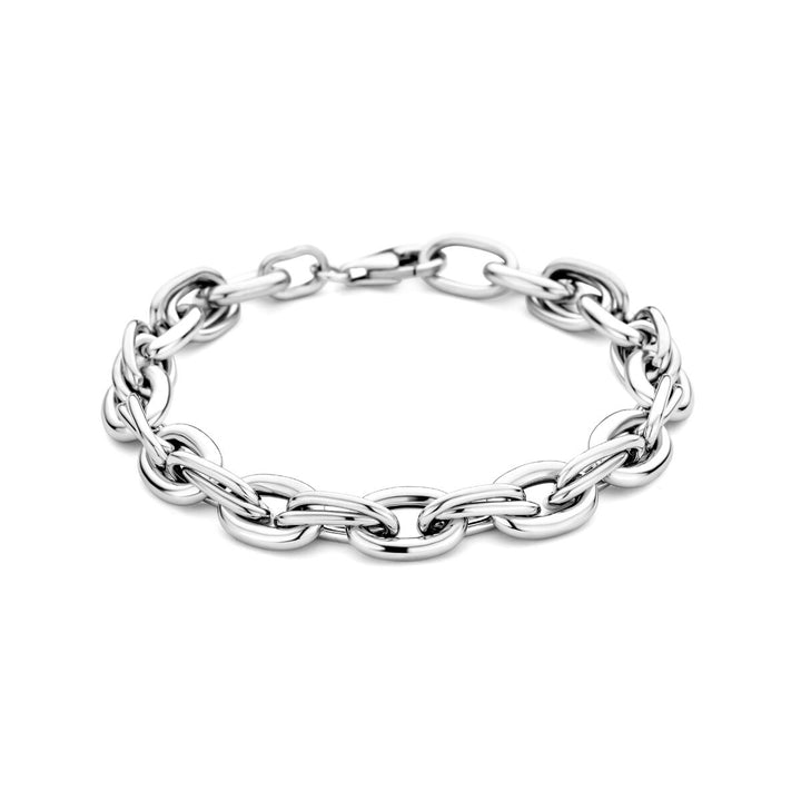 Zilveren dames armband – gerhodineerd 925 zilver met grove schakels