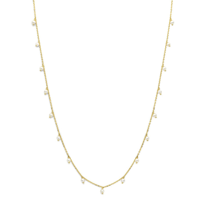 14k Geelgouden collier met parels