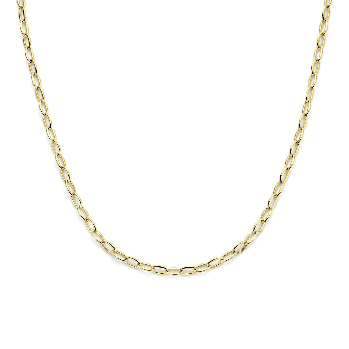 Geelgouden anker collier met een schakelpunt in een verfijnde, tijdloze stijl.
