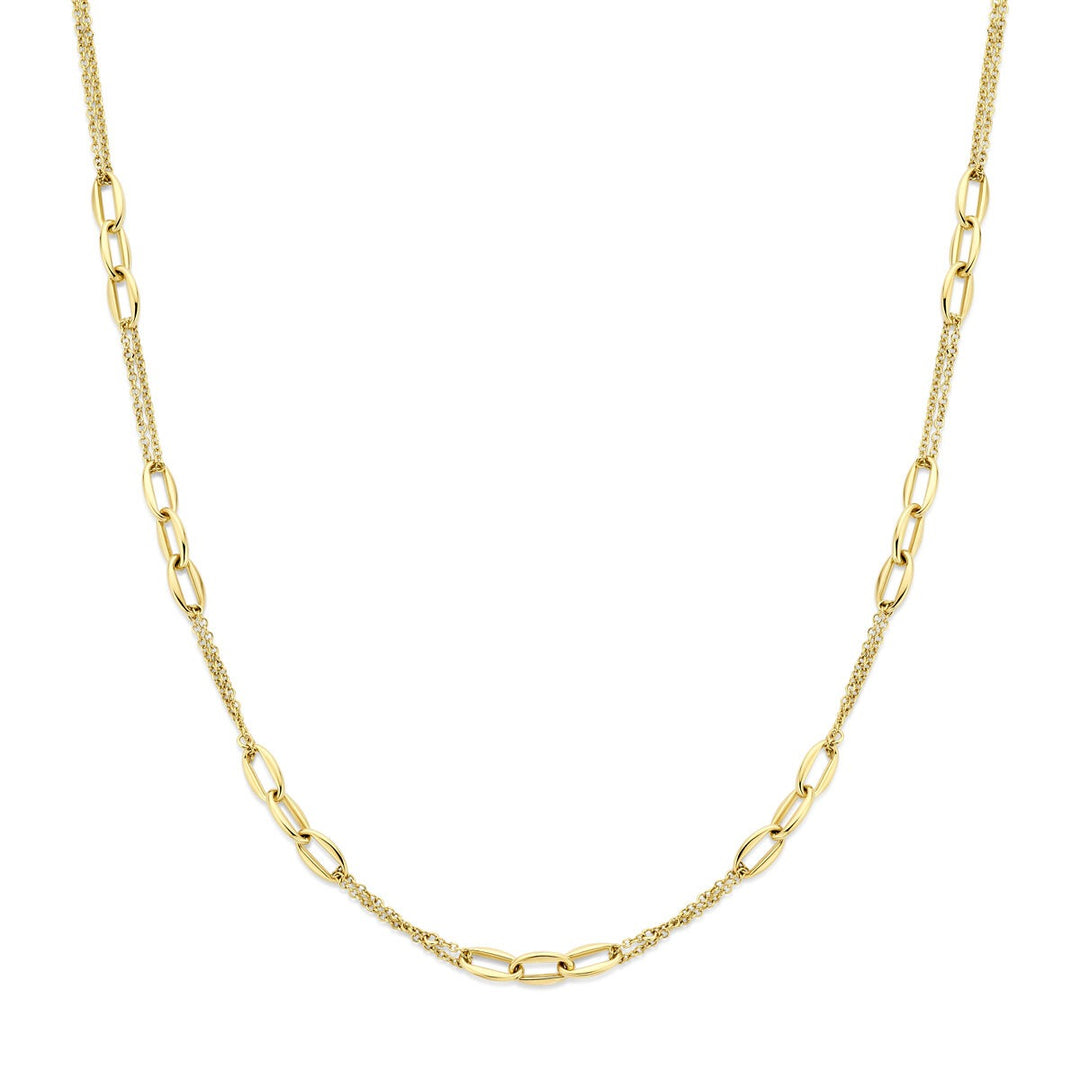 14k Geelgouden Schakel Ketting Anker