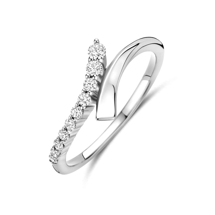 Zilveren ring met zirkonia – gerhodineerd 925 zilver 7,5 mm