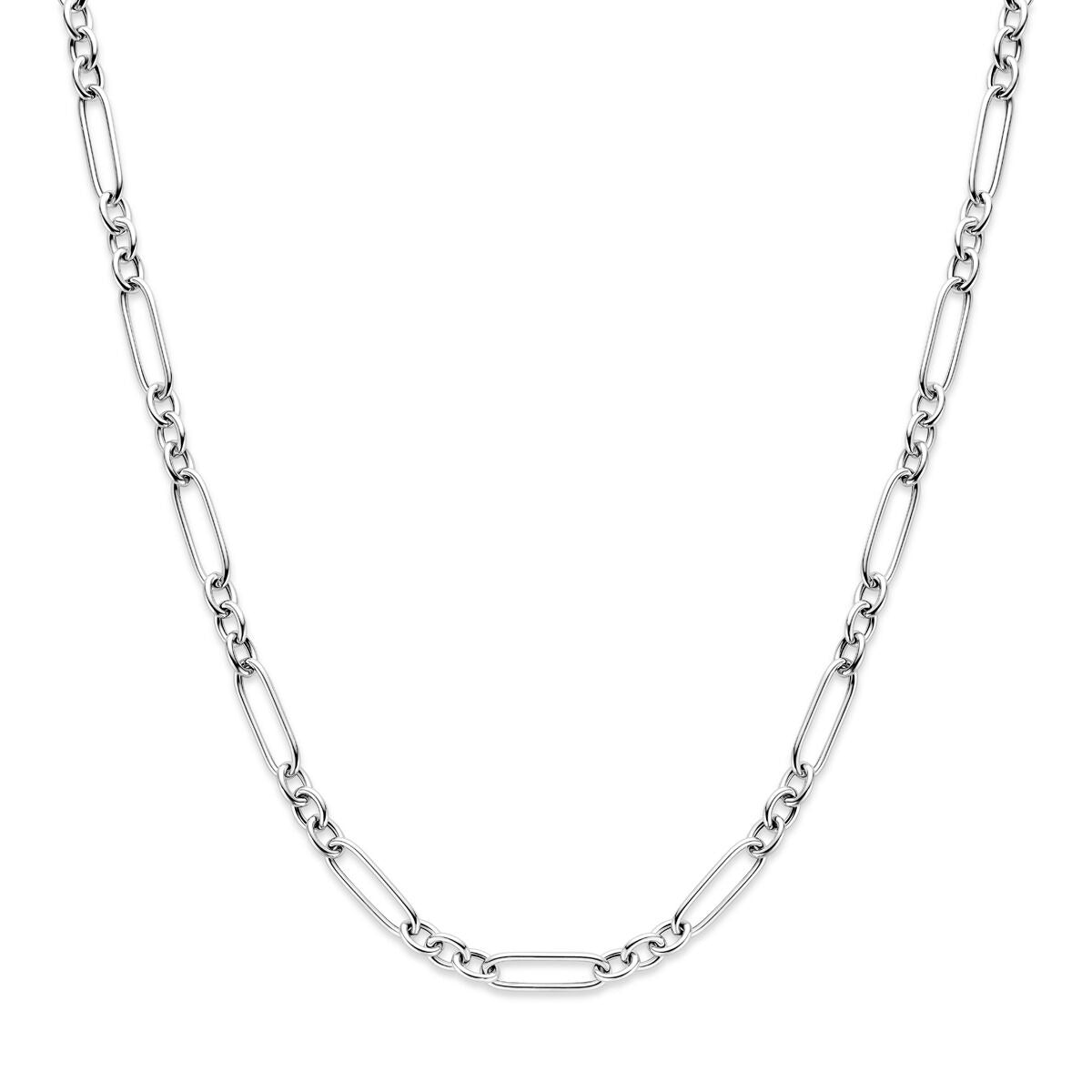 Zilveren anker collier van gerhodineerd 925 zilver met een schakelpand.