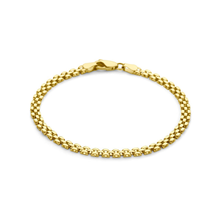 9k Geelgouden Panter Schakel Armband 18,5 cm