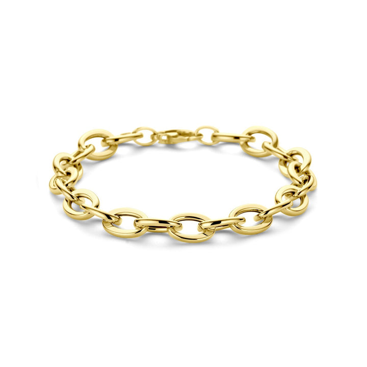 14k Geelgouden dames armband met draadschakels 8,5 mm 19 cm