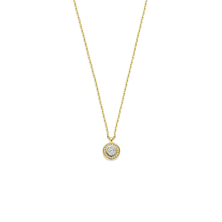 14k geelgouden dames ketting met zirkonia entourage 41 - 43 - 45 cm
