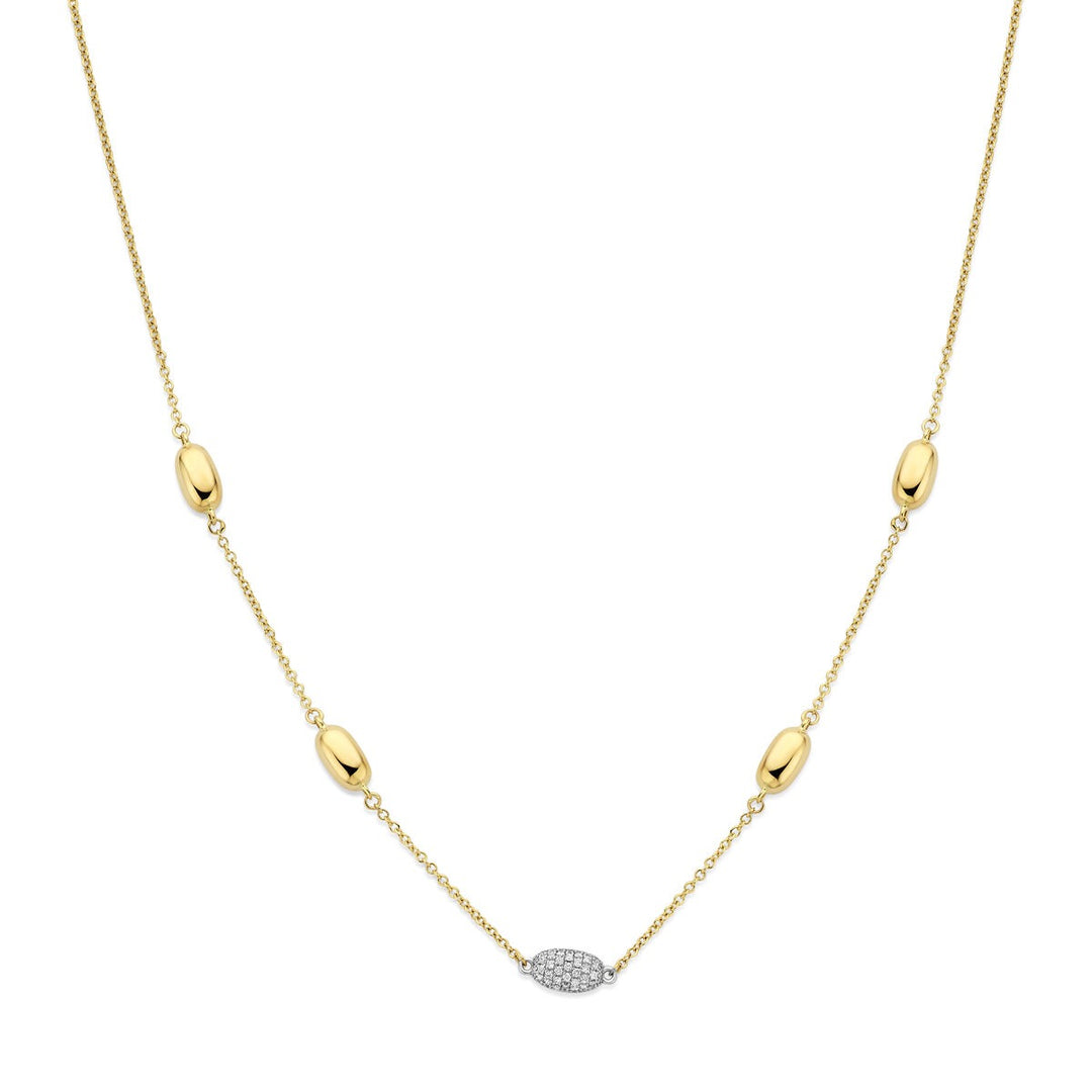 14k Bicolor gouden ketting met diamant 0.80ct