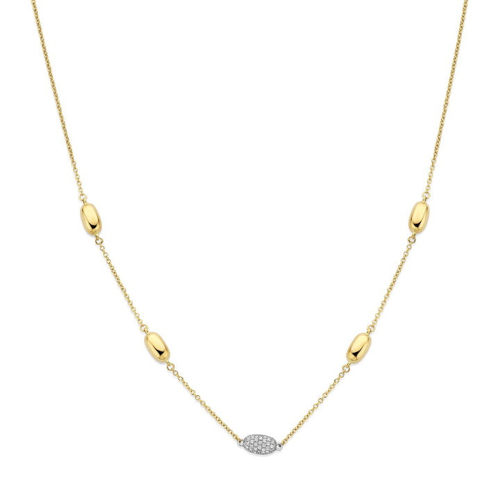 14k Bicolor gouden ketting met diamant 0.80ct