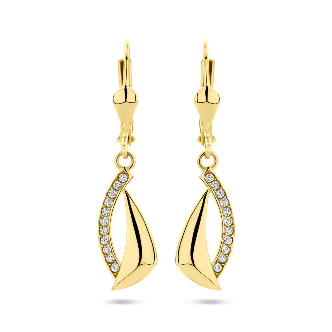 14k Geelgouden Oorhangers met Zirkonia