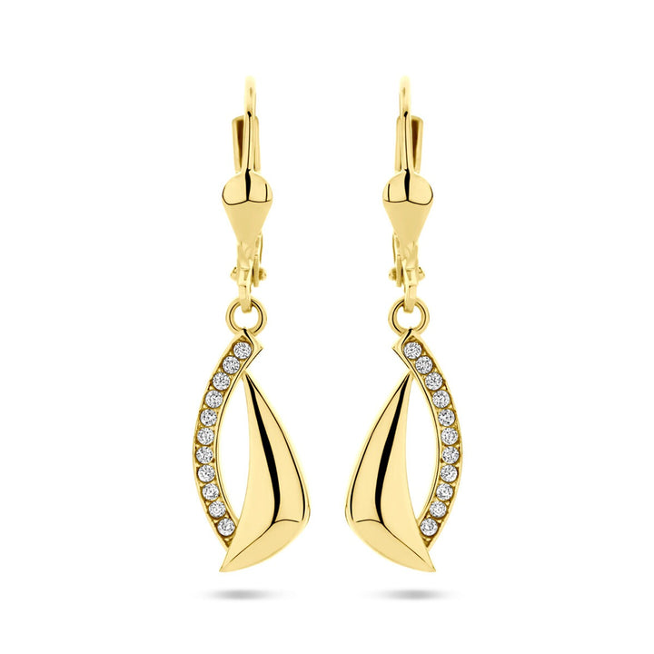 14k Geelgouden Oorhangers met Zirkonia