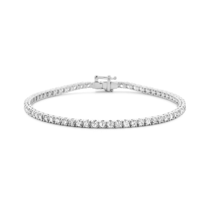 tennis bracelet lab grown diamond 3.00ct g si 2.7 mm 17.5 cm 14K white gold