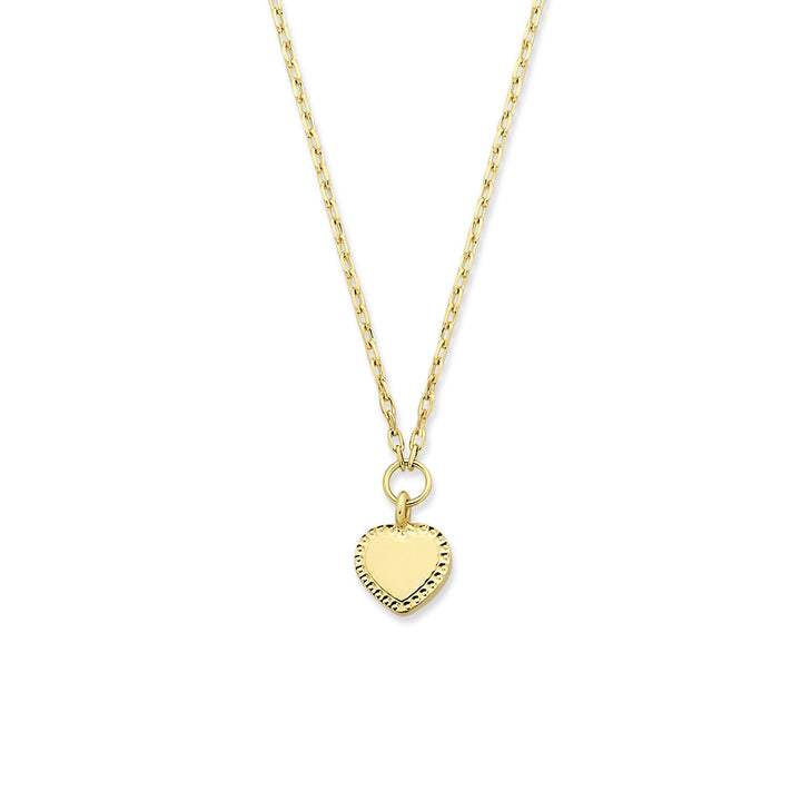14k Geelgouden ketting met hartje – Fijn anker collier als symbool van liefde