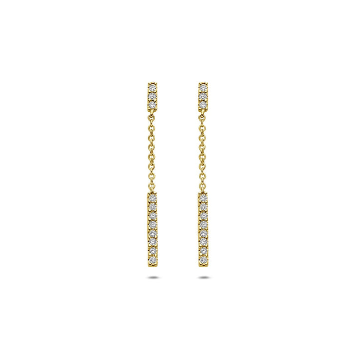 14k Geelgouden oorhangers met diamant