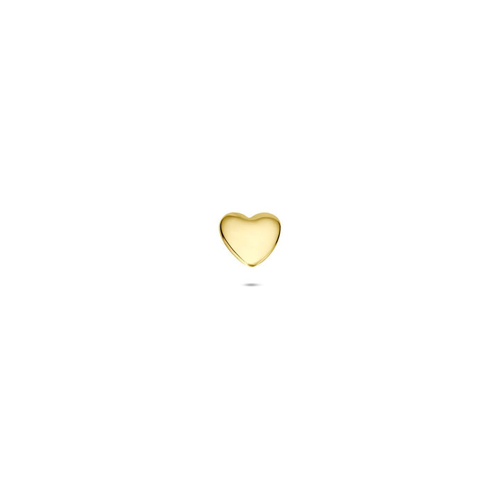 14k Geelgouden flat back piercing met hartje – symbool van liefde