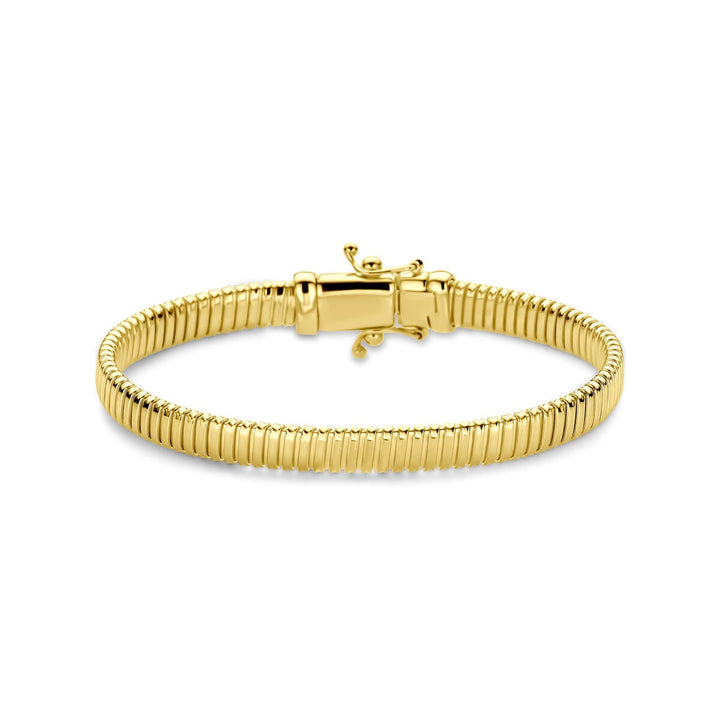 14k Geelgouden dames armband met tubogas schakel – 6 mm