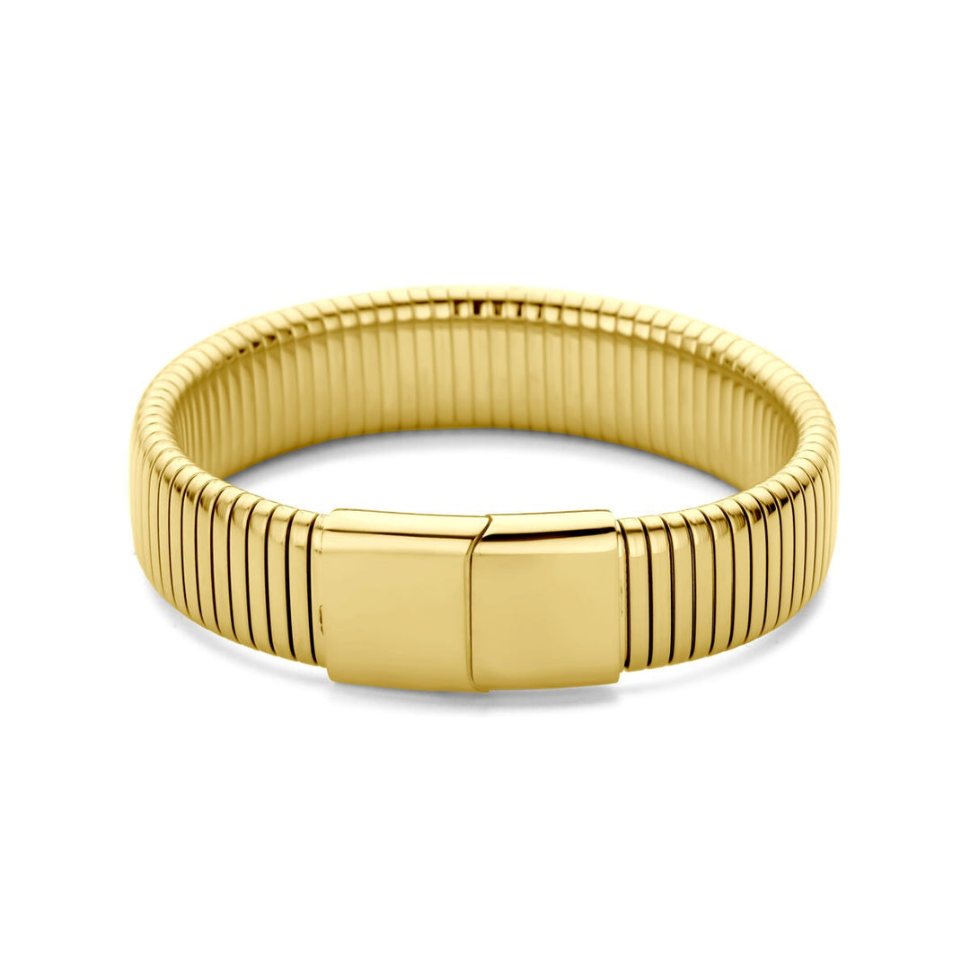 Geelkleurige stalen dames armband 15 mm 18,5 cm