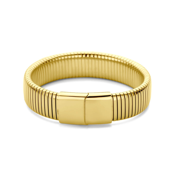 Geelkleurige stalen dames armband 15 mm 18,5 cm
