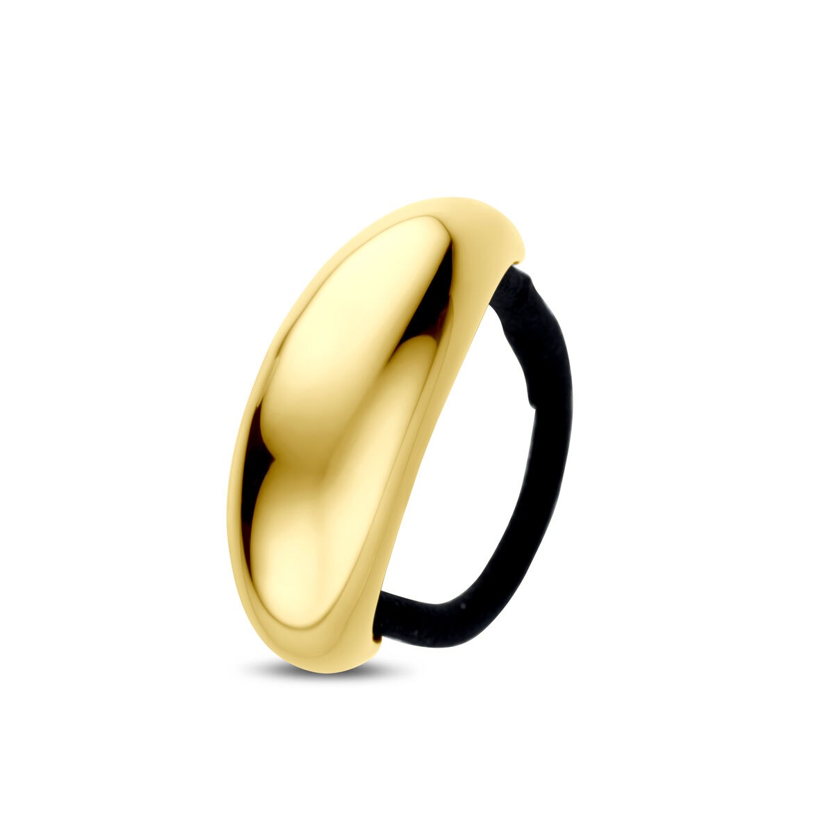 Stalen hair cuff met gouden ion plating, gladde afwerking en een breedte van 48 mm.
