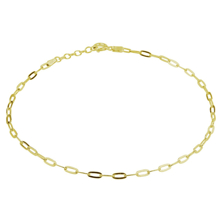 Verguld zilveren enkelbandje dames – geelgoud op 925 zilver met anker schakel