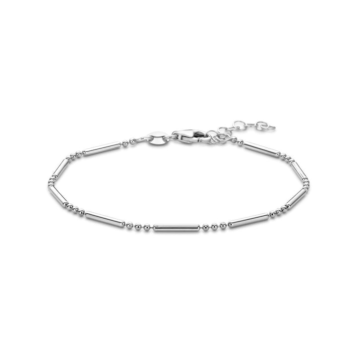 Gerhodineerd zilveren dames armband met karabijnsluiting 1,5 mm 17 + 2 cm