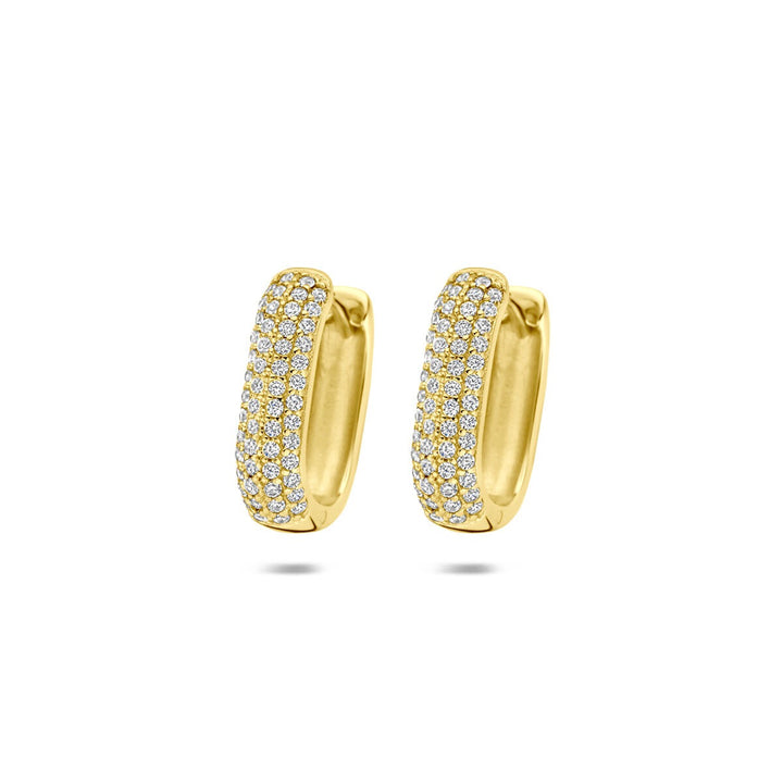 Verguld 925 zilveren oorringen met zirkonia