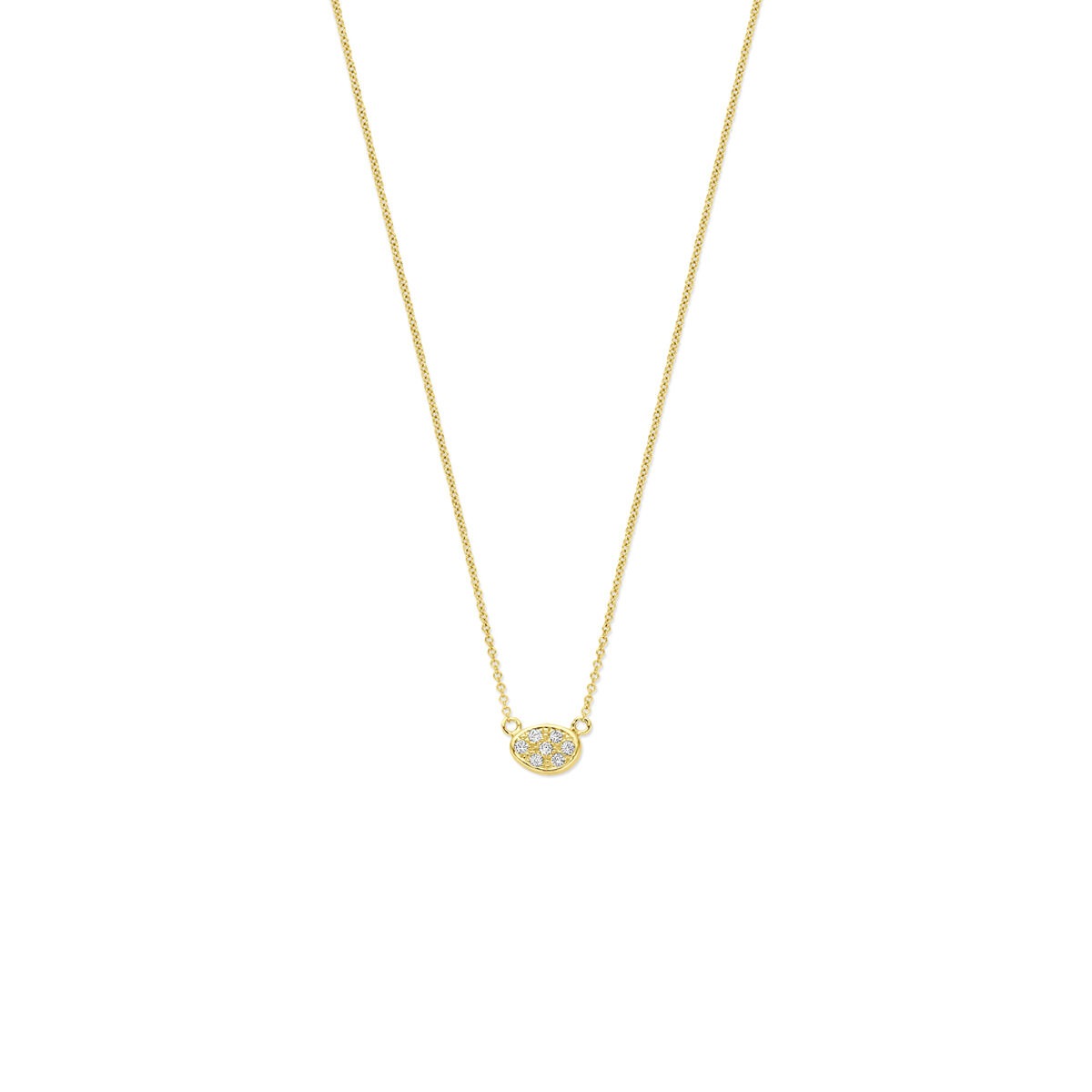 14k geelgouden collier met diamant – verfijnde schittering in tijdloos design
