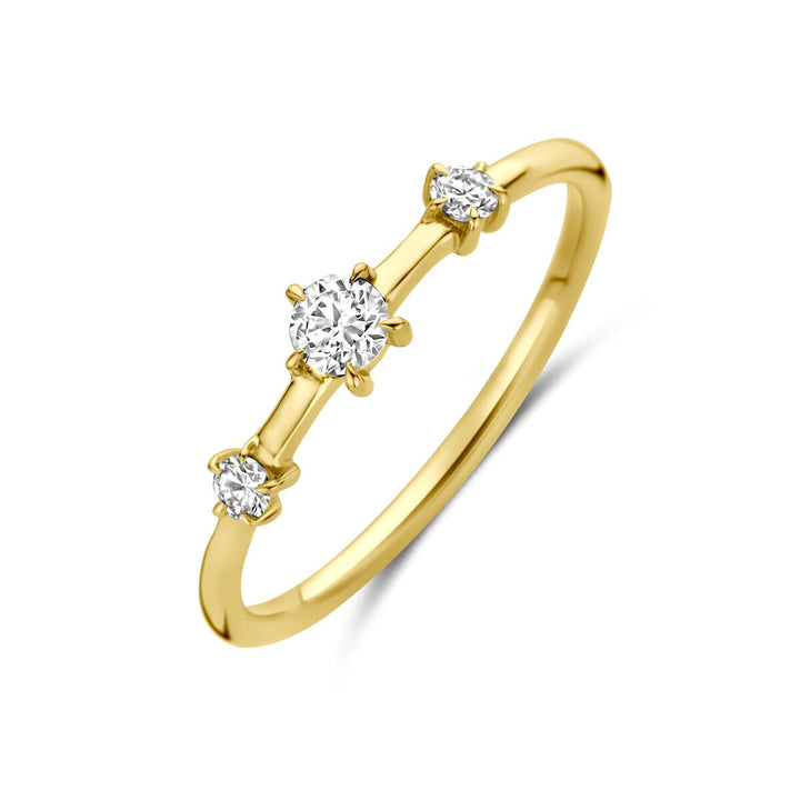 14k Geelgouden ring met lab grown diamant 0.20ct