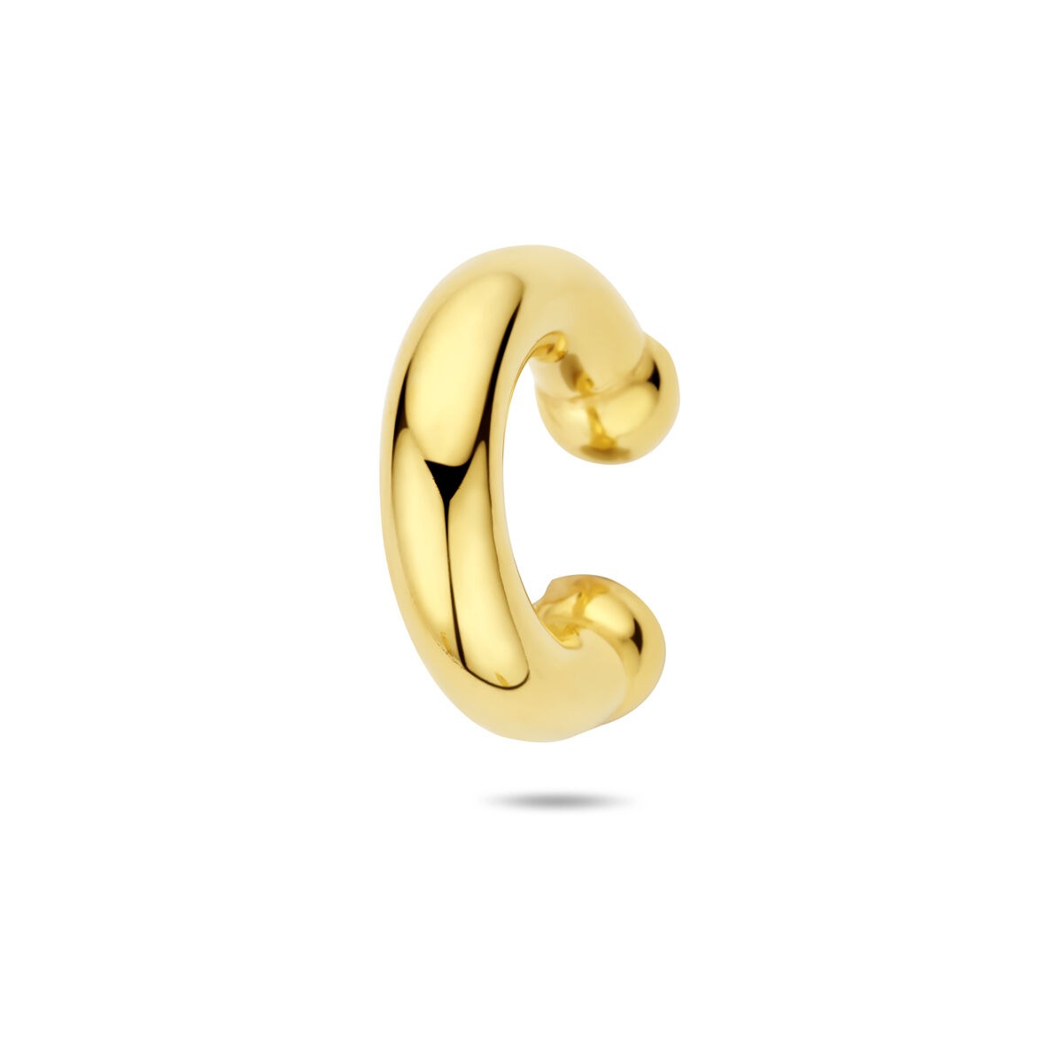 Vergulde 925 zilveren ear cuff met een gladde, ronde afwerking van 20 x 5 mm.