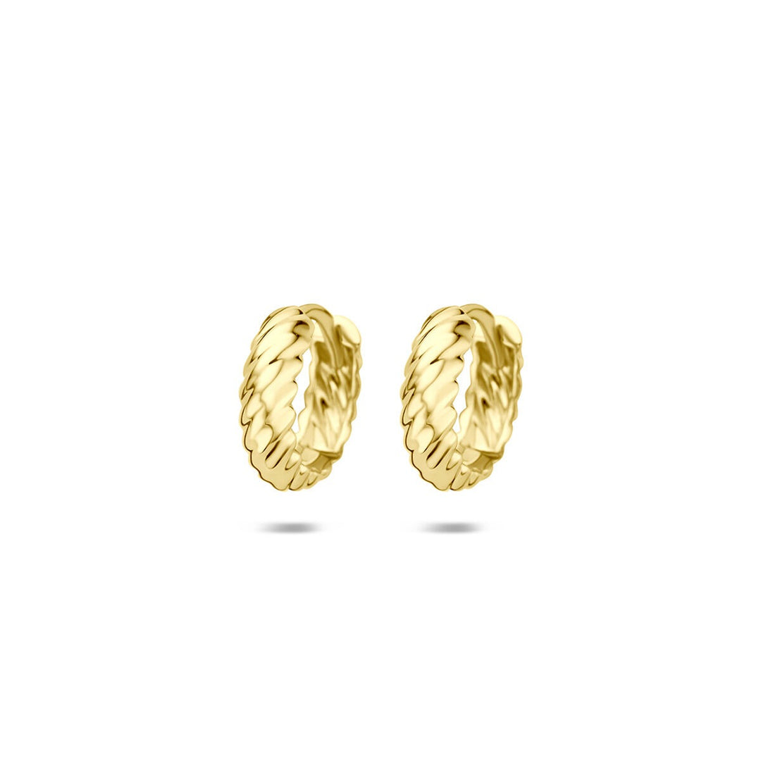 14k Geelgouden gedraaide klapoorringen