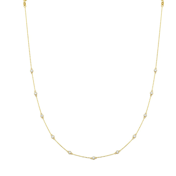 14k geelgouden ketting met zirkonia