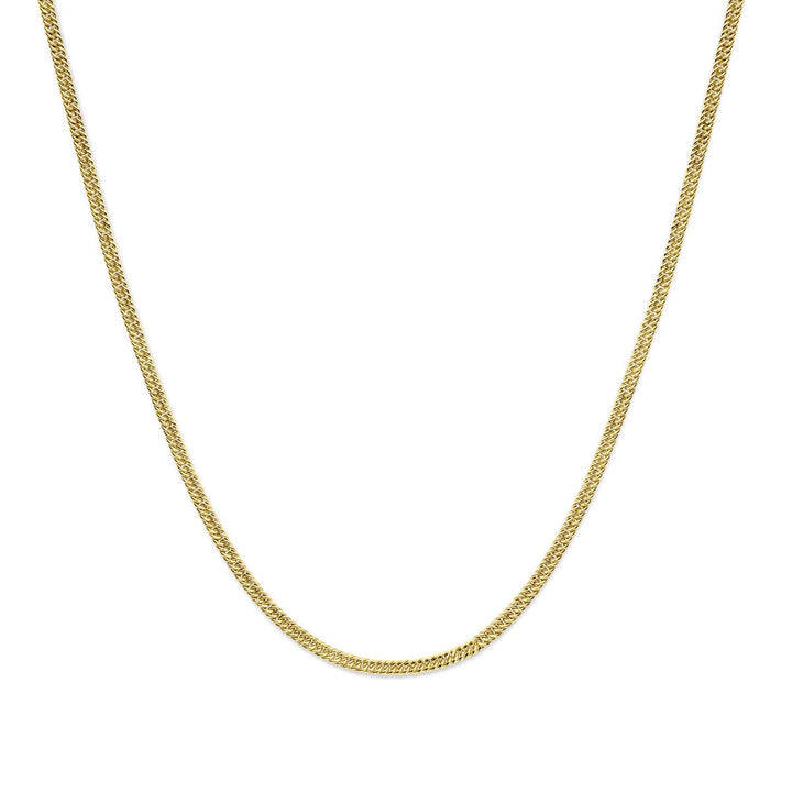 14k geelgouden collier – Silgold met zilverkern, geslepen gourmette schakel 3.8 mm