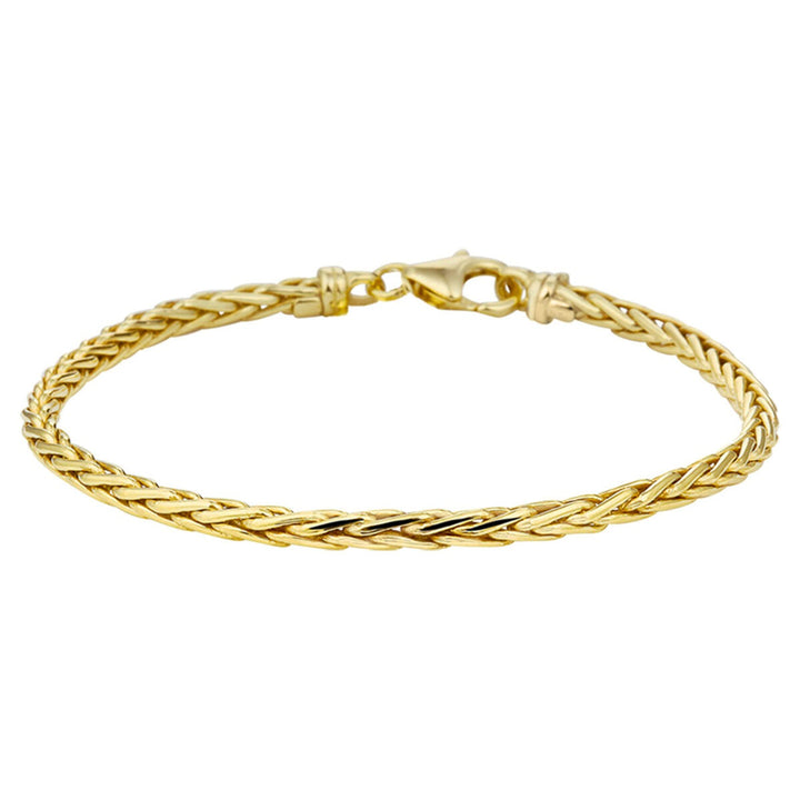 9k Geelgouden vossestaart armband met zilveren kern