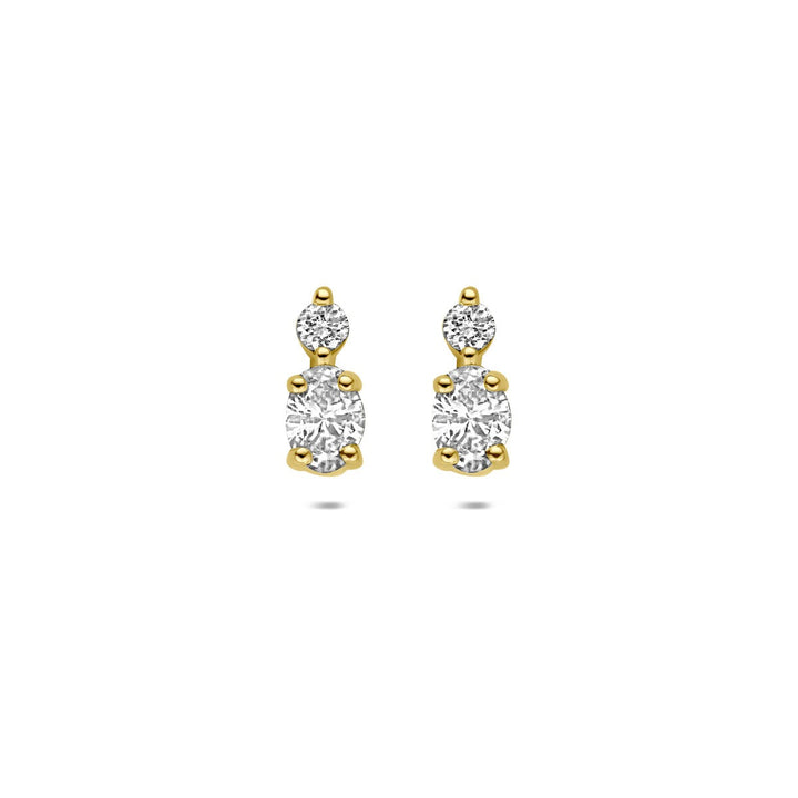 14k Geelgouden oorknoppen met lab grown diamant
