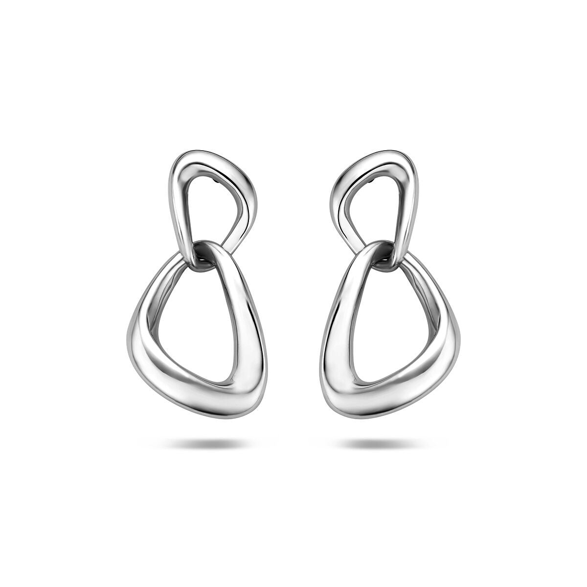 Gerhodineerd 925 zilveren driehoek oorhangers