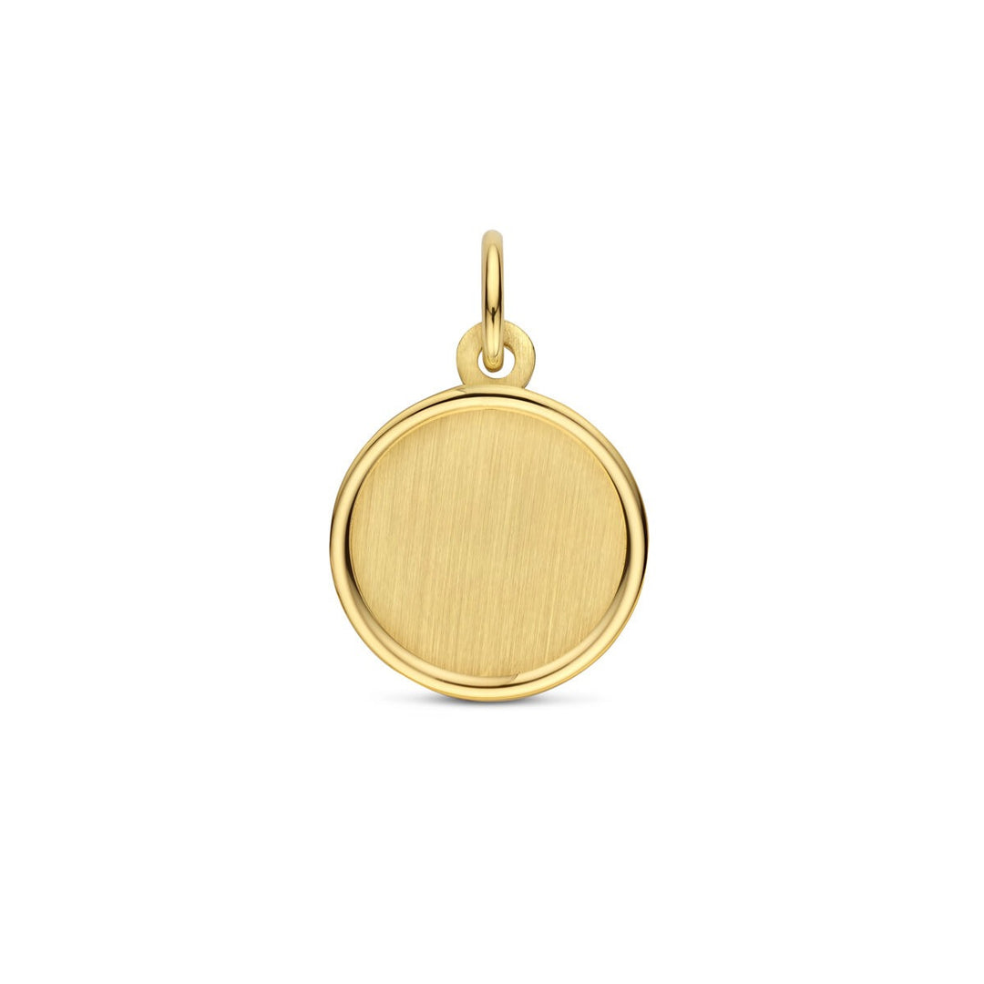 14k geelgouden graveerhanger – verfijnd en persoonlijk detail