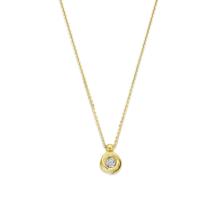 14k Geelgouden ketting met lab grown diamant