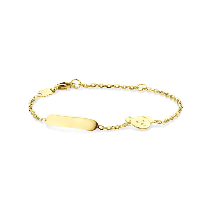 Gouden baby armband – 14k graveerarmband met hondje