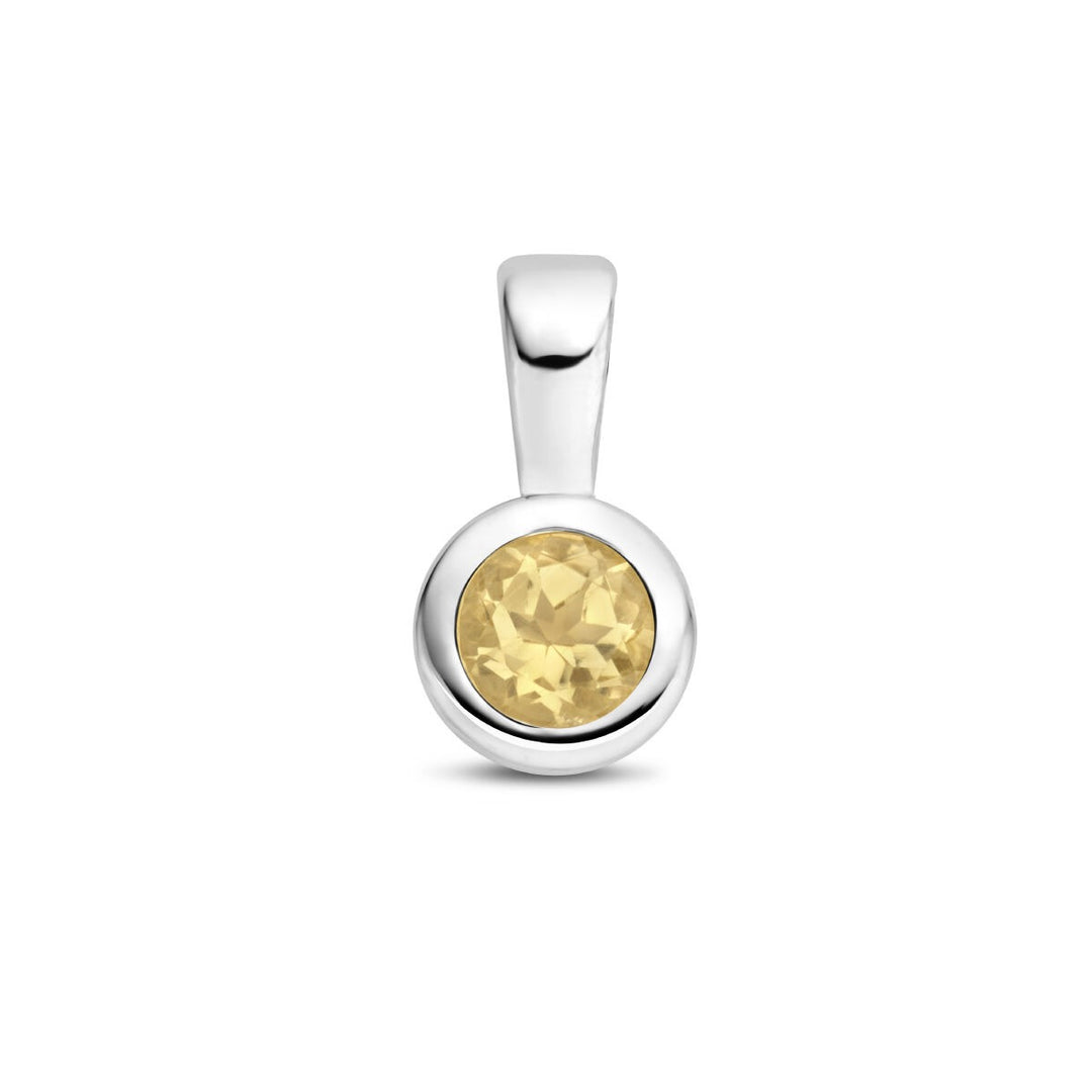 pendant with birthstone silver rhodium plated