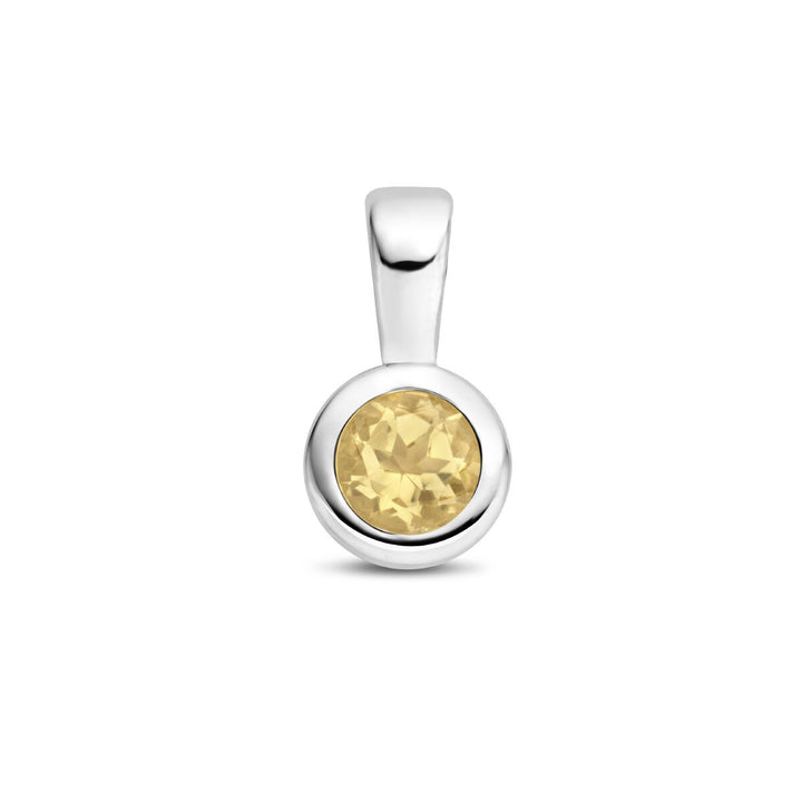 pendant with birthstone silver rhodium plated
