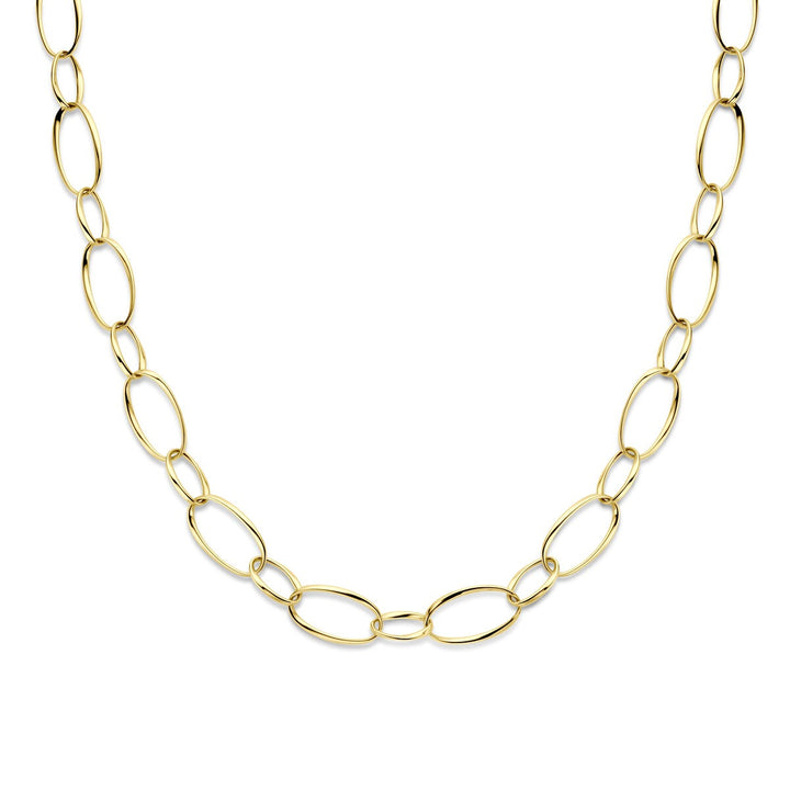 14k Geelgouden dames ketting met grove draadschakels