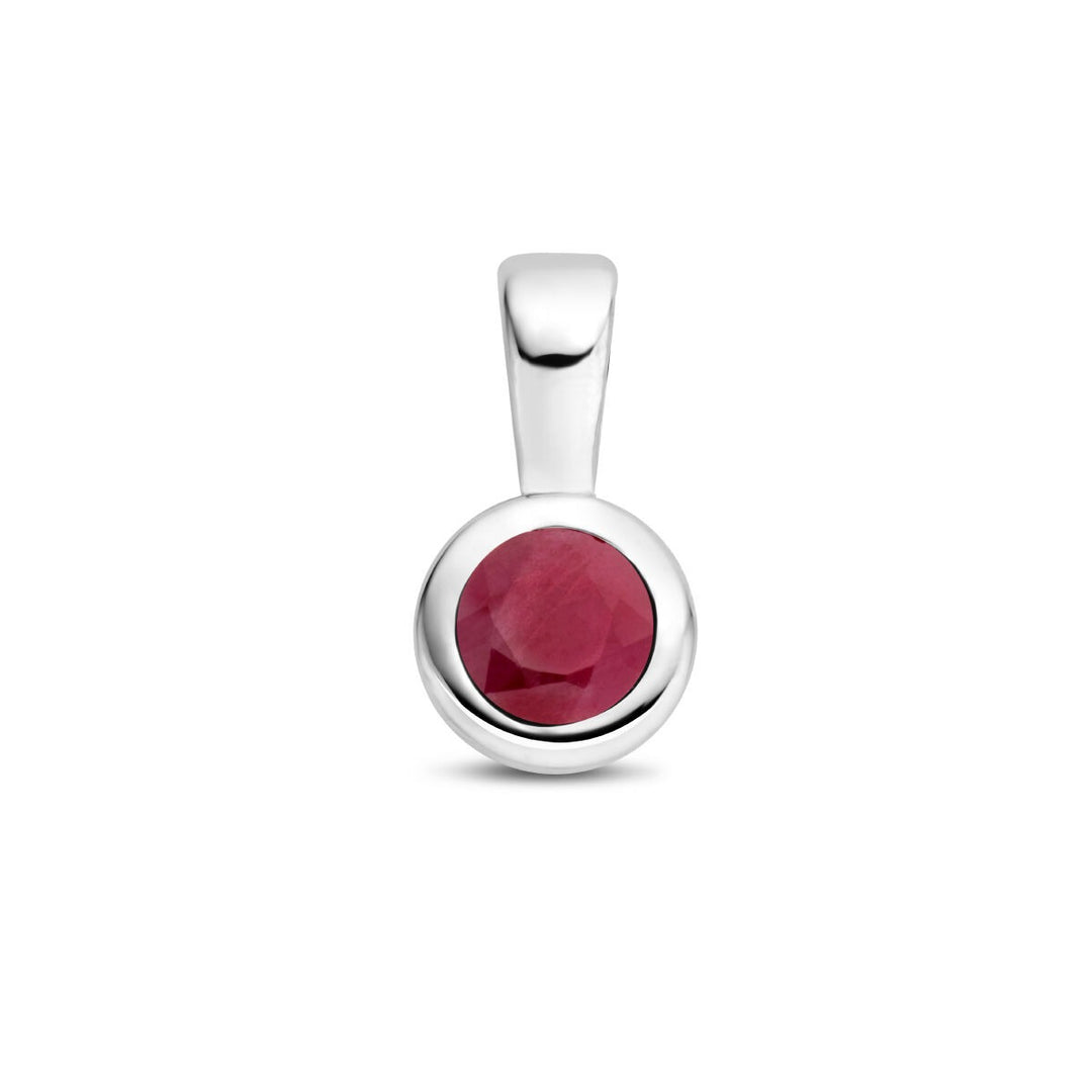pendant with birthstone silver rhodium plated