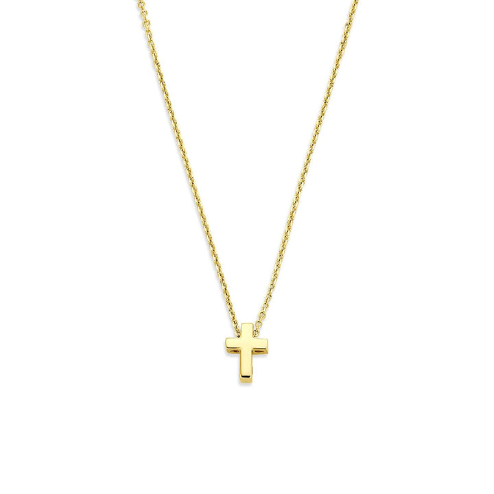 14k Geelgouden ketting met kruisje