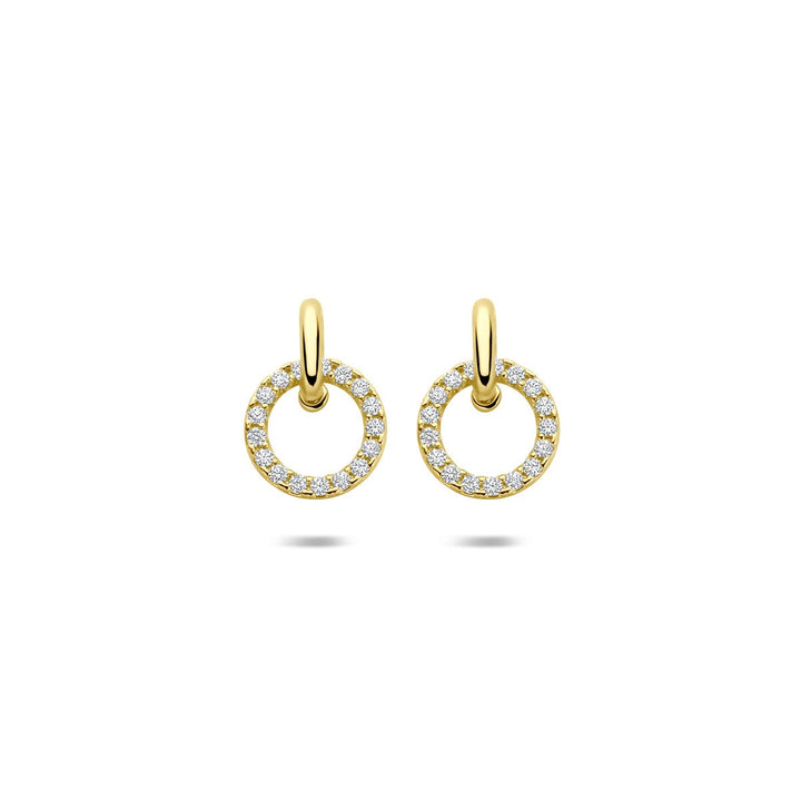 Gouden Oorhangers 14k met Zirkonia – Pavé Zetting