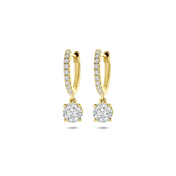14k geelgouden oorringen met lab grown diamant 2.48ct