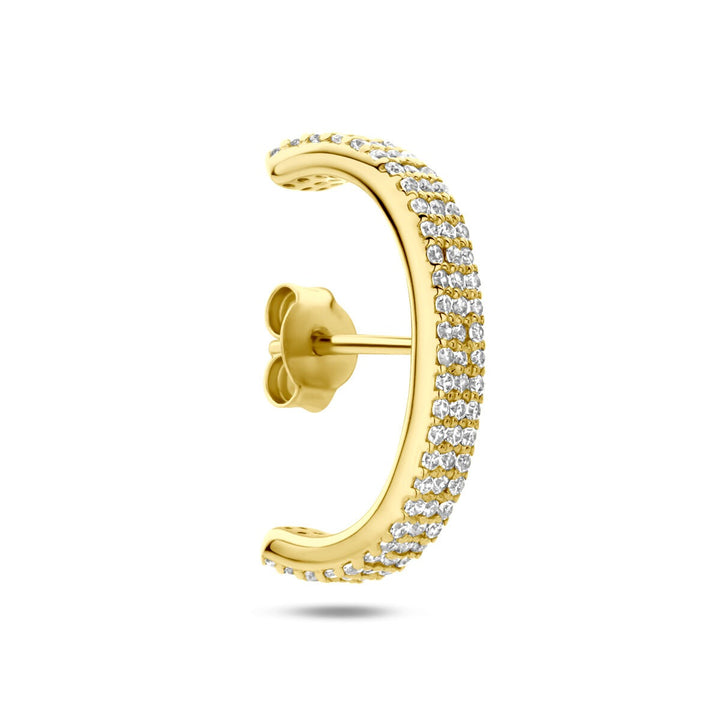 Verguld 925 zilveren oorbel met zirkonia