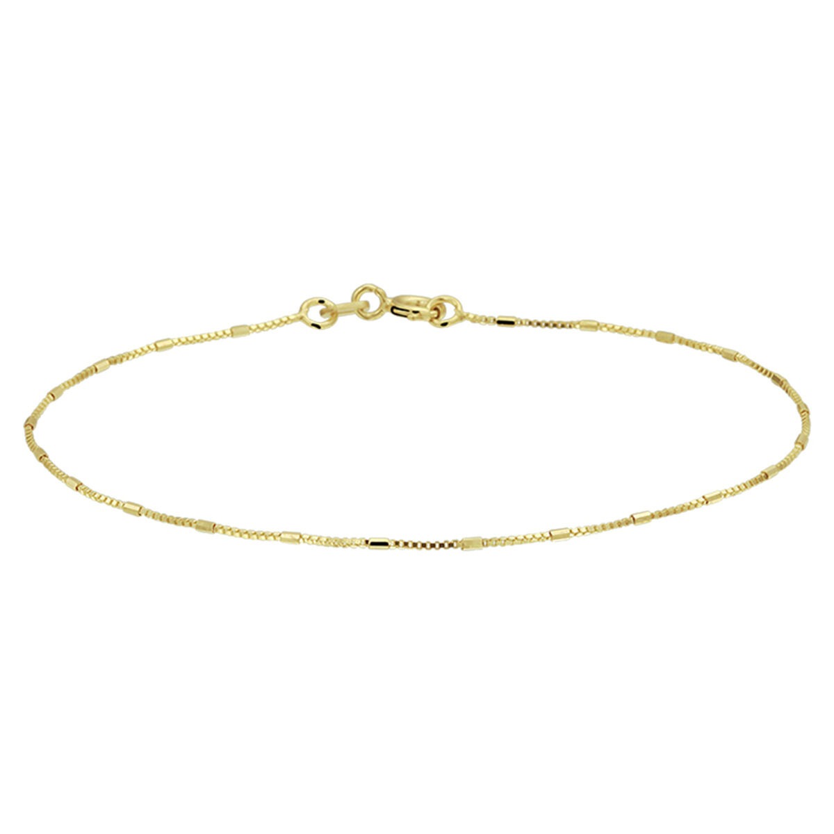 Gouden venetiaanse armband met staafjes in 14k goud, fijn en glanzend ontwerp.