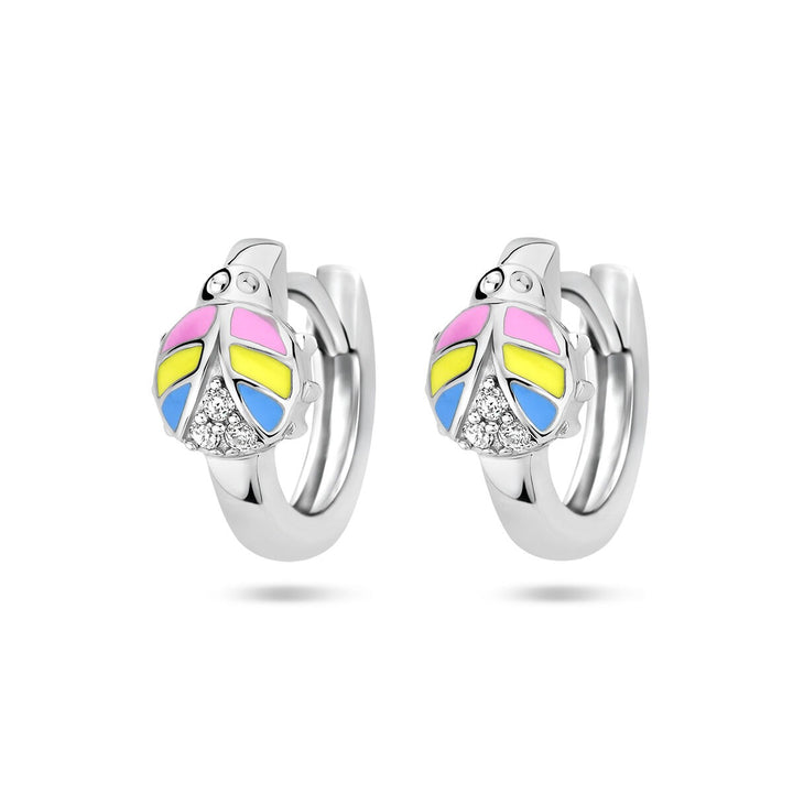 Ohrhänger Marienkäfer Zirkonia Silber rhodiniert