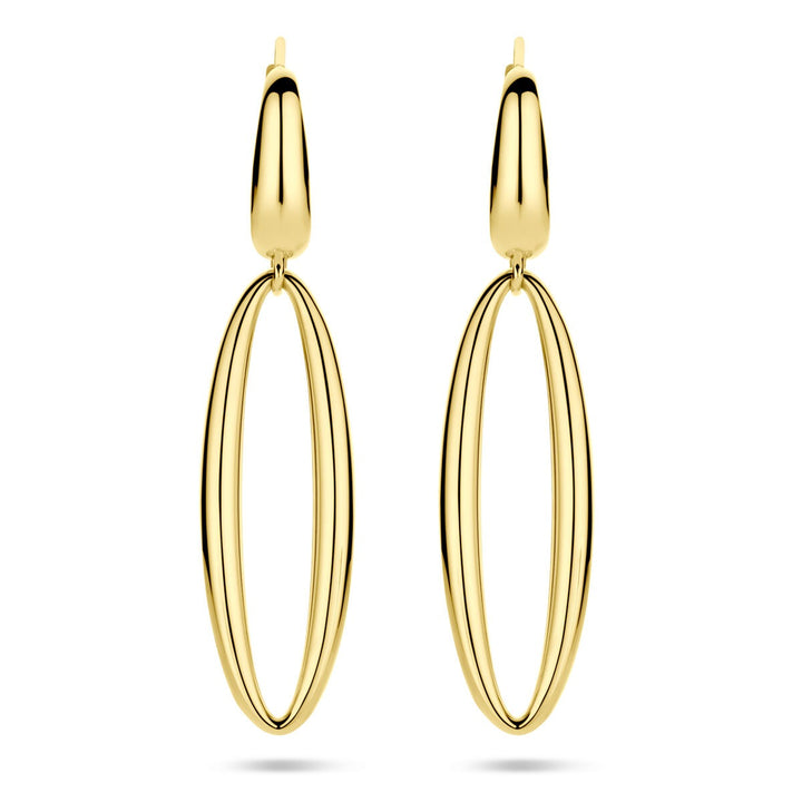 Gouden oorhangers dames – 14k geelgoud 42 mm lang